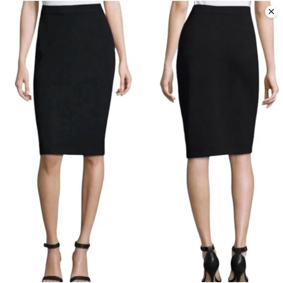 St. John Collection Red Wool Santana Knit Pencil Skirt 10 Vintage Luxury Classic - Picture 7 of 7